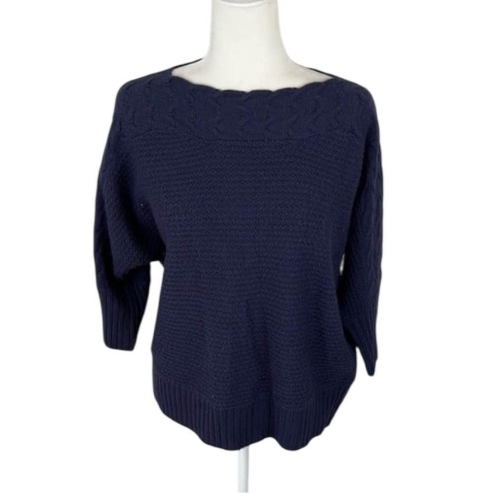 Lee Dark Purple Scoop Neck Knit Sweater Size S